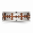 thumbnail image 3 of White Stainless Steel Ring Band Men's Brown IP-plated Crosses, 3 of 6