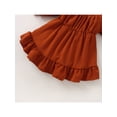 thumbnail image 5 of Seyurigaoka Baby Girl Dress Simple Solid Color Long Lantern Sleeve Ruffle Hem Loose Cute Princess Dress, 5 of 7