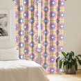 thumbnail image 2 of Ethnic Window Curtains, Abstract Ombre Vivid Rainbow Colored Mandala Tie Dye Effect Flower Hippie Print, Lightweight Decorative Panels Set of 2 with Rod Pocket, 56" x 95", Yellow, by Ambesonne, 2 of 5