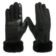 thumbnail image 2 of Isotoner Women's Microfiber Glove with Faux Fur Cuff in Black, 2 of 4