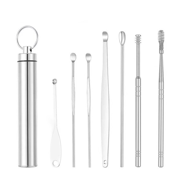 Kit de eliminación de cera para oídos, juego de herramientas de limpieza de cera para oídos, herramienta limpiadora de oídos con caja de almacenamiento