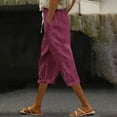 thumbnail image 2 of Plebaso Womens Capris Pants Summer Drawstring Casual Pants Lightweight Cropped Pants with Pockets, 2 of 5