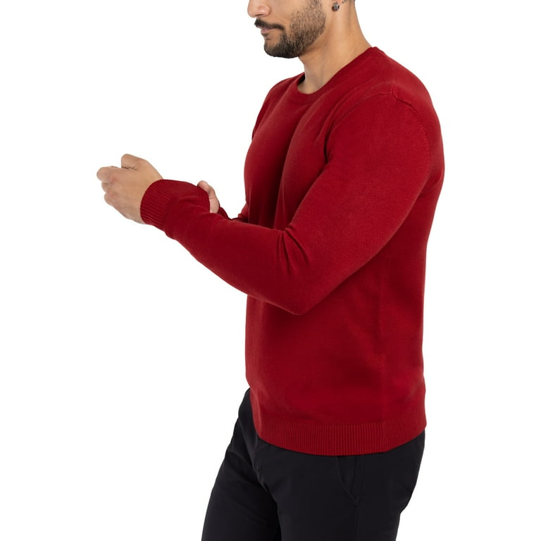 X RAY JEANS Mens Basic Crewneck Sweater Pullover, Jester Red