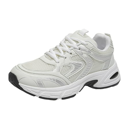 CBDElite Womens Running Shoes Fashion Casual Lace Up Sports Sneaker Comfortable Lightweight Walking Shoes With Arch Support(White,10.5)