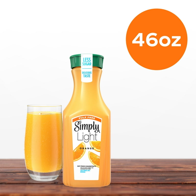 Simply Light Pulp Free Orange Juice, 46 fl oz Bottle