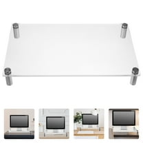 OUNONA Clear Acrylic Monitor Riser Stable Clear Monitor Rack Laptop Riser Stand Office Computer Monitor Stand