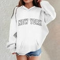 thumbnail image 7 of Hoodies for Boys Kids City Name Letter Print White Hoodie Long Sleeve Lightweight Pullover Tops Loose Sweatshirt Fall Clothes Toddler Girls Clothes 11-12 Years, 7 of 7