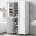 thumbnail image 5 of GVN Bathroom Storage Cabinet, Bathroom Floor Cabinet,Tall and Wide Bathroom Floor Storage Cabinet with 4 Doors, Adjustable Shelves, White, 5 of 8