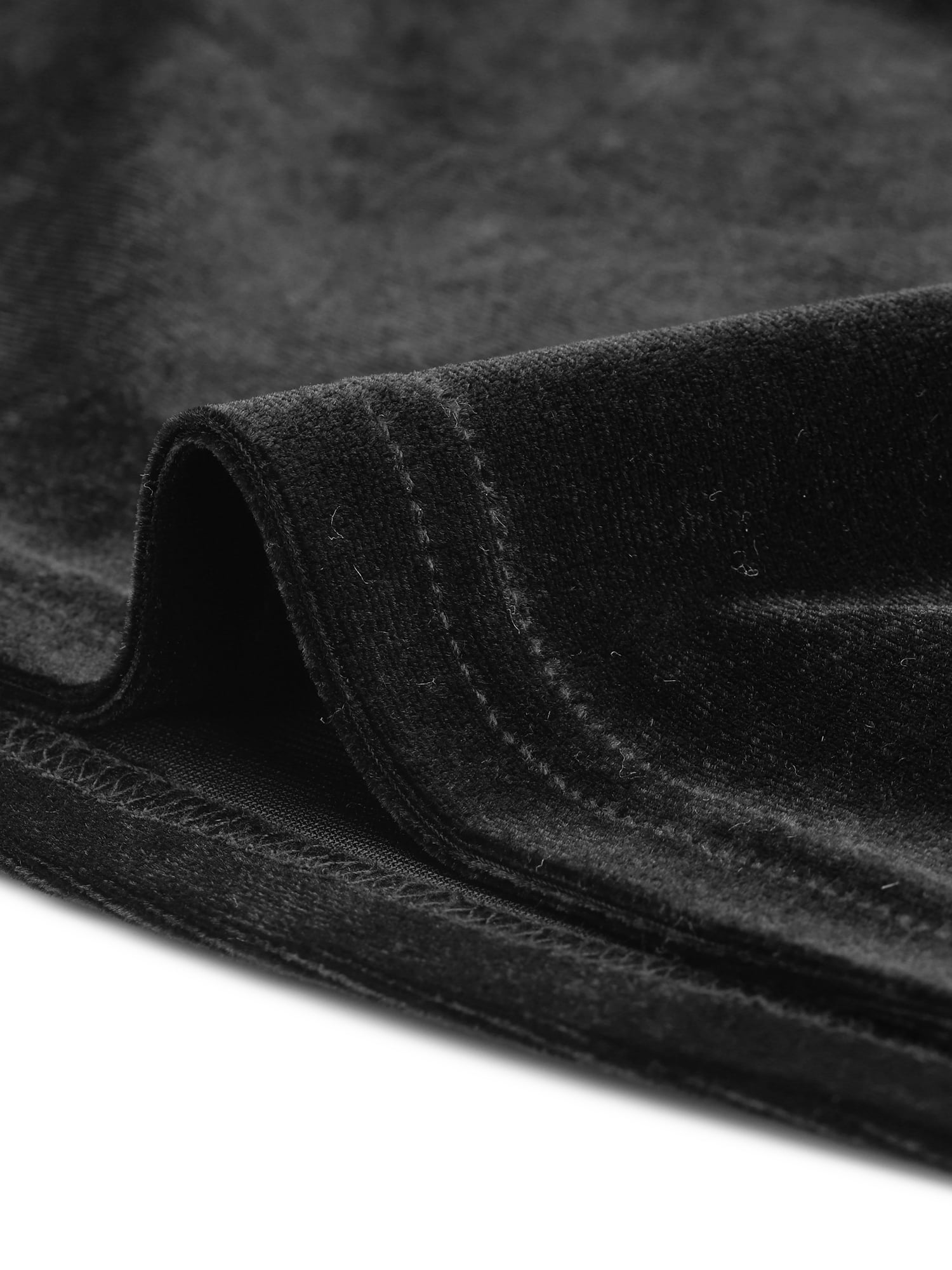DARING DIVA 3/4 Sleeve Cropped Velvet Blouse S Black