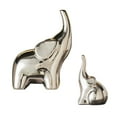 thumbnail image 3 of 2 esculturas de elefante, estatuas de animales, arte moderno, decoraciones de escritorio, elefante Plata, 3 of 9