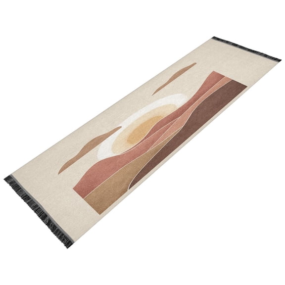 Vintage Modern Runner Rug,Non Slip Machine Washable 72"x23.5" Polyester Material Pet-Friendly Durable,Applicable to Entryway Rug Living Room Rug The Hills in Hhe Desert