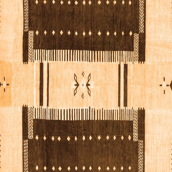 Ahgly Company Indoor Square Abstract Orange Modern Area Rugs, 6' Square