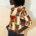 thumbnail image 4 of Womens Blouses Dressy Casual Plus Size,Black History Month African T-Shirt for Women Pride Celebration Shirt Blouse 3/4 Sleeve Crewneck Tshirt Tops, 4 of 9