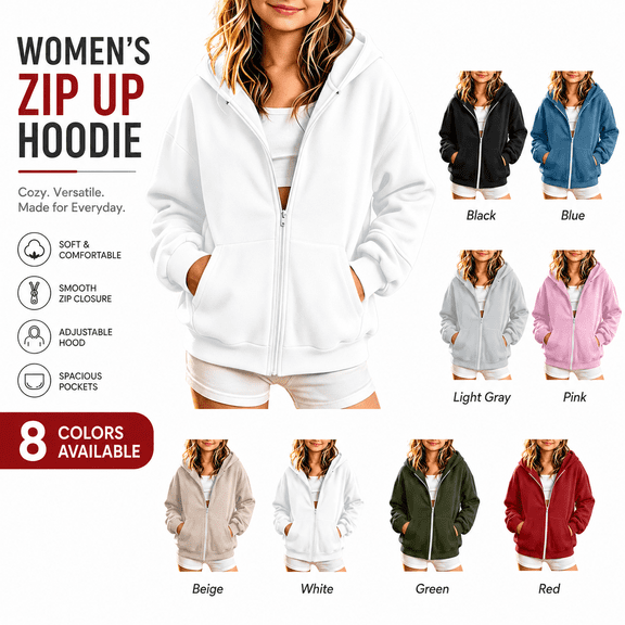 happyYEE Kids Full Zip up Hoodie, Fleece Hooded Sweatshirt Jacket with Pockets, Oversized Long Sleeve Zipper Hooded Outerwear for Boys Girls,11-12 Years