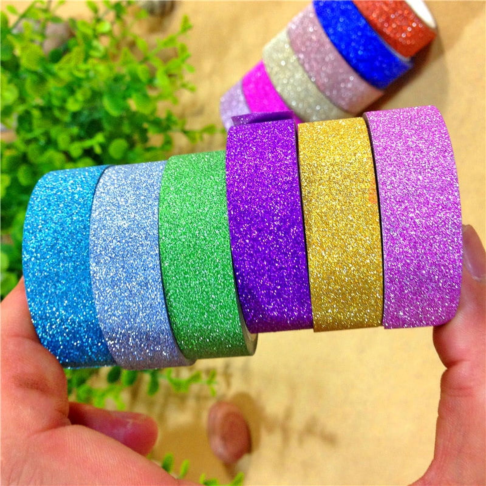10× Craft Glitter Washi Tape Book DecordhesivePaper Scrapbook Sticker New Y