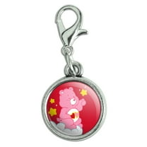 Care Bears Love-A-Lot Bear Antiqued Bracelet Pendant Zipper Pull Charm with Lobster Clasp