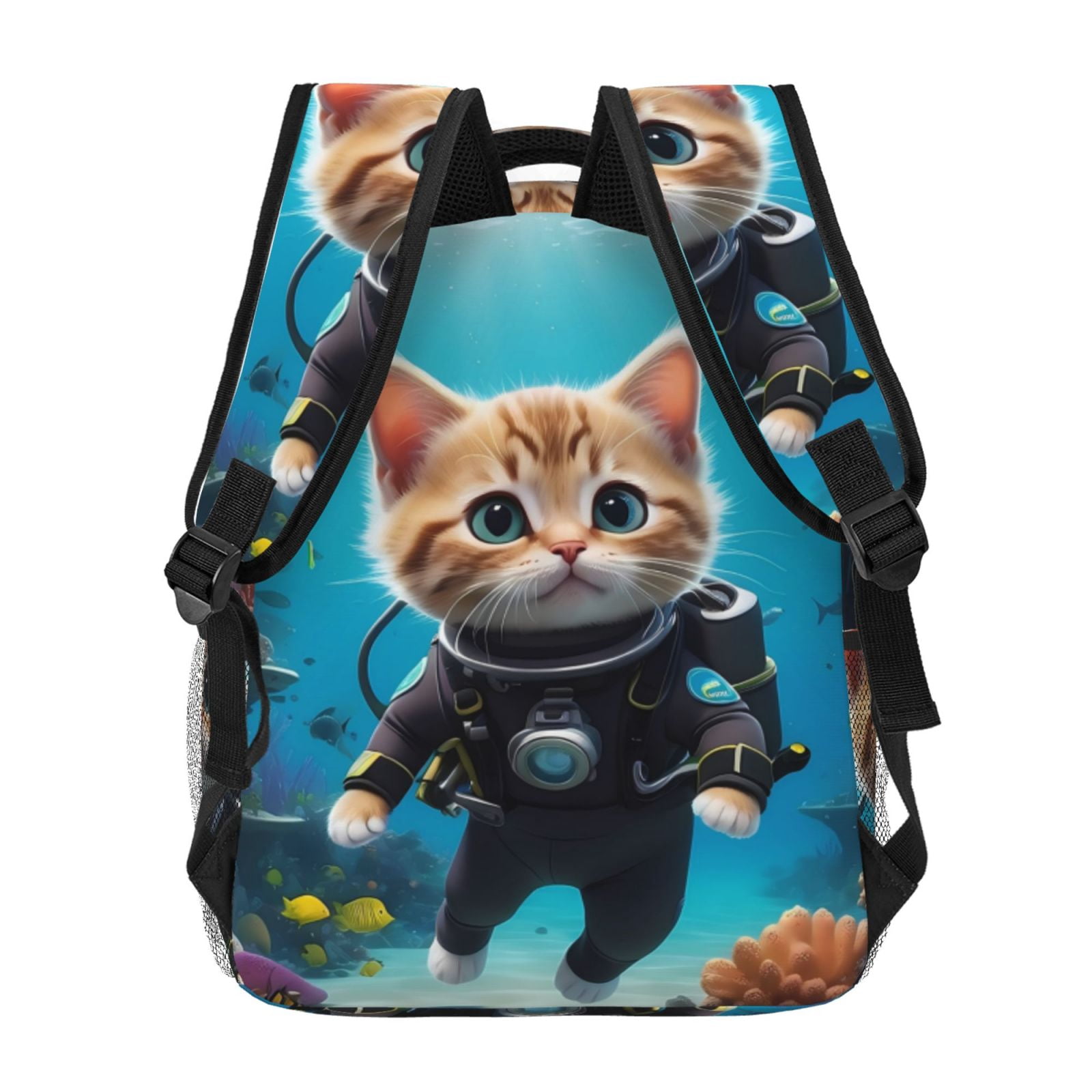 Xecao Underwater Diving Cat Backpack, a stylish and functional choice for both men and women, is the perfect basic bookbag for college, work, or travel