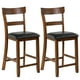 thumbnail image 1 of Set de 2 sillas de barra Costway con asiento alto 65 cm y reposabrazos madera de goma, 1 of 4