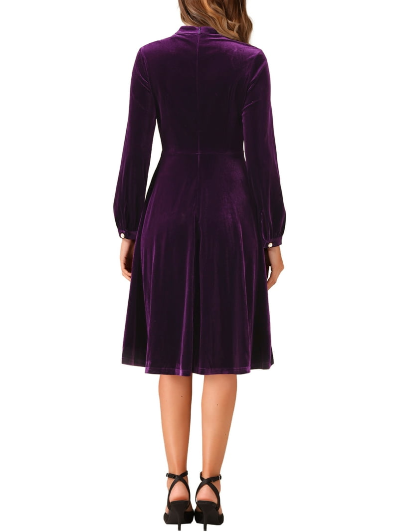 velvet dark purple dress Lombard Purple Velvet Cocktail Dress Winter Partywear