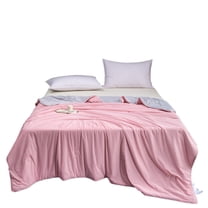 Cooling Blanket Queen,Hwkond Ice Cream Cool Feeling Silk Summer Quilt Solid Colour Summer Quilt Machine Washable A Conditioning Quilt Single Double Summer Thin Quilt Home Gift,Pink,200x150cm