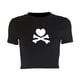 thumbnail image 1 of Camisa informal ajustada, suave y elegante, talla L, camiseta de manga corta ajustada para mujer con estampado de calavera negra, 1 of 7