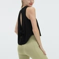 thumbnail image 6 of aidice Workout Tops for Women Yoga Crewneck Sleeveless Loose Backless Knot High Low Hem Athletic Tops, 6 of 9