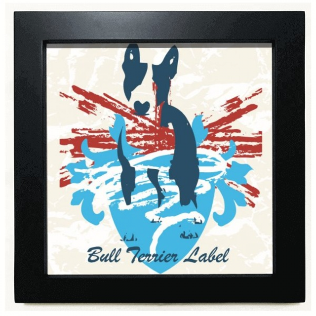 Graffiti Street Art Illustration patrón Rojo Azul Mesa de pared con marco cuadrado negro