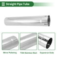 thumbnail image 4 of Unique Bargains 4" OD Straight Exhaust Pipe Tube T304 DIY Custom Car Modified Tubing Piping 17.32" Length Expand-on One End Cutted Surface Polishing Silver Tone, 4 of 7