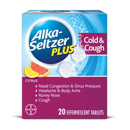 Alka-Seltzer Plus Cold & Cough Medicine, Citrus Effervescent Tablets, 20
