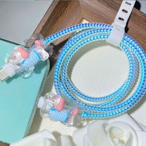 Tianyeda 2Pcs Phone Charger Protectors with 1pc Spiral Protective Rope