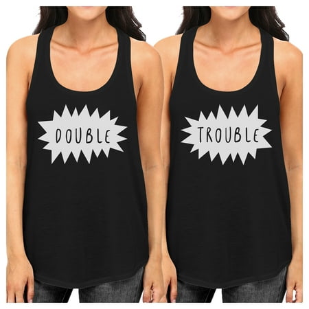 Double Trouble White Matching Sleeveless T-Shirts For Best (Best Friend Double Crossed)