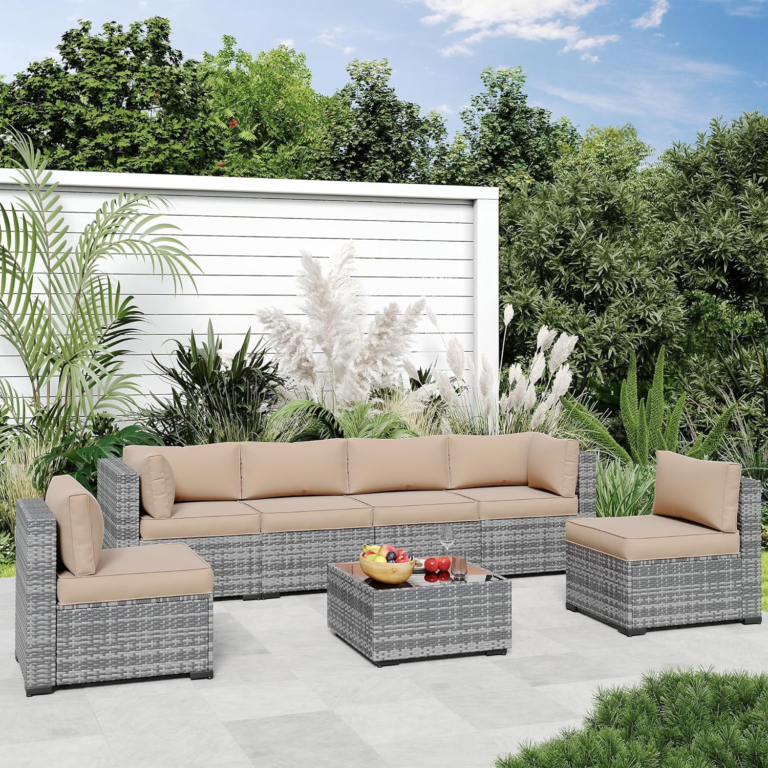 UDPATIO Outdoor Cushions for Patio Furniture Replacement, Patio Furniture Cushions for Outdoor Seat, Patio Cushions for Outdoor Furniture, Outdoor Sectional Cushions for Patio Sofa (Beige)