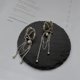 thumbnail image 5 of BRILLAR Pendientes de araña de borla hechos a mano de moda con arte abstracto único de la cara y acento de perla, 5 of 5