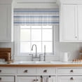 thumbnail image 3 of Navy Blue Grey Striped Valance Curtains for Kitchen/Living Room/Bathroom/Bedroom Window,Rod Pocket Small Topper Half Short Window Curtains Voile Sheer Scarf,Horizontal Lines Simple Minimalist 42"x18", 3 of 8