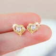 thumbnail image 2 of Opolski 1 Pair Women Earring Heart-shaped Fashion Jewelry Alloy Woman Ear Studs Jewelry Gift for Party, 2 of 8