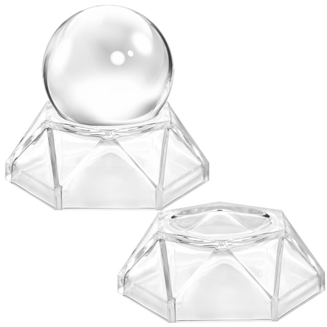 unbranded 2Ud Soportes Acrílicos Con Geométrico Para Mostrar Y Bolas