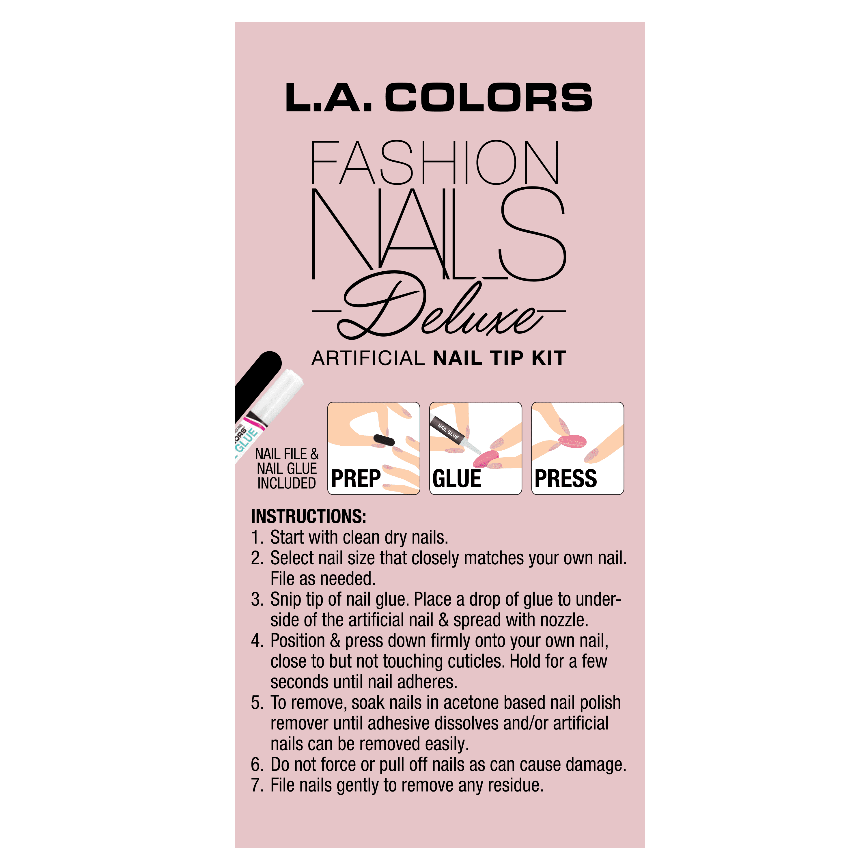L.A. COLORS Deluxe Nail Tip, Double Take, 26 Piece