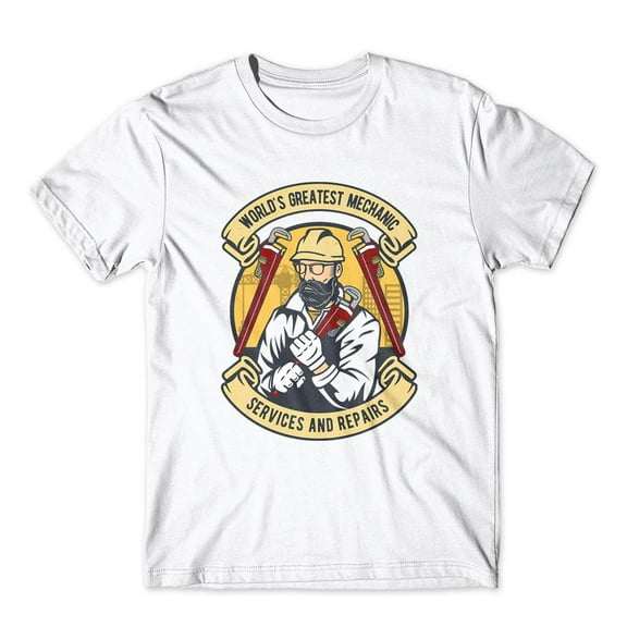 Mighty Circus World's Greatest Mechanic T-Shirt 100% Cotton Premium Tee NEW - White, Extra Large