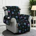 thumbnail image 2 of TSOVTHRID Dog Paw Black Print Recliner Covers Lazy Boy Chair Covers for Reclining Chair Couch Soft Furniture Protector Non-Slip Slipcovers with Elastic Strap for Pets Dog Cat, 2 of 7