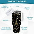 thumbnail image 4 of Eiffel Tower Tumbler Handle Lid and Straw Gold Glitter Stars Water Bottle Stainless Steel Coffee Travel Tumbler Mug Cup Gifts for Men Women 40oz, 4 of 6