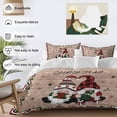 thumbnail image 3 of Merry Christmas Bedding Duvet Cover Set Full Size 4 Pieces Winter Xmas Dwarfs Poinsettia Red Green Wooden Bedding Set with Zipper Closure,1 Comforter Cover 86x86 Inches 1 Flat Sheet & 2 Pillow Cases, 3 of 7