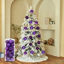 Hmgxay 24PC 1.6" Christmas Ornaments, Decorative Shatterproof Tree Baubles, 40 mm Hanging Christmas Balls, Safe Non-Breakable Holiday Decorations Set of 24 Pieces(Purple)