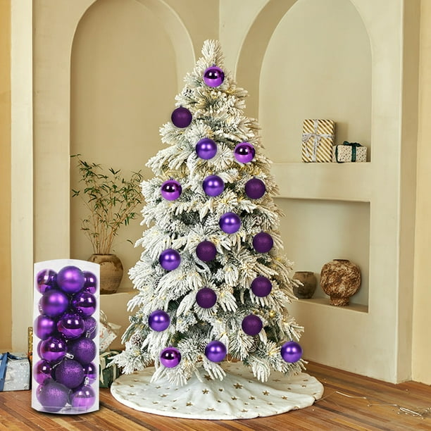 Uuiauoio Shatterproof Christmas Tree Ornaments Set Plastic Hanging Baubles for Holiday Party Decorations