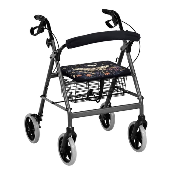 HELLHERO Retro Flying Moth Rollator Seat Cover and Walker Seat Cover for Seniors Non-Slip Cover for Seniors Men Women