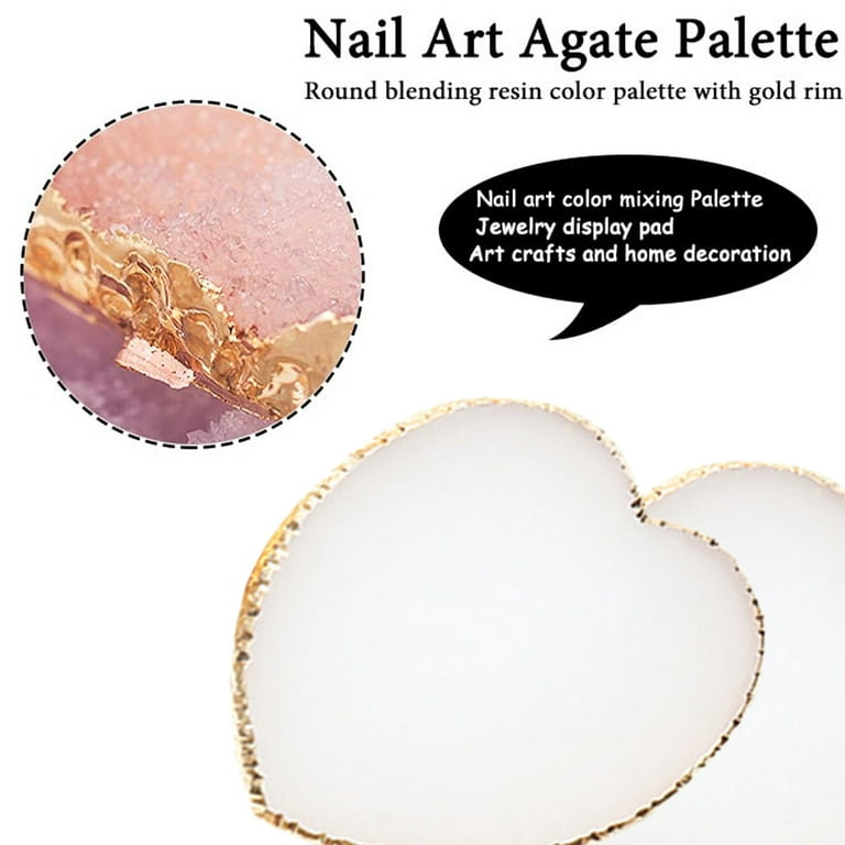 Nail Art Palette, Makeup Silver Vintage Round Rectangle Shape Nail Coloring  Palette for Beauty Salon