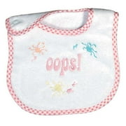 Angle View: Raindrops Baby Girls "Oops" Embroidered Bib, Pink
