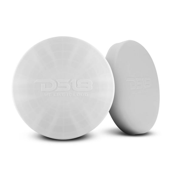 Pair of White DS18 HYDRO 10" Silastic Silicone Marine Speaker Covers CS-10/WH