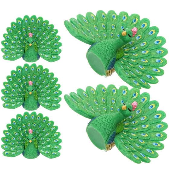 5 Pcs Toy Bird Peacock Trinkets Small Garden Decoration Flower Pot