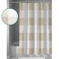 thumbnail image 4 of Beige Plaid Waterproof Fabric Shower Curtain, Spring Summer Farmhouse Buffalo Checkered Shower Curtain for Bathroom Curtains Bathtubs Hotel Washable Shower Curtains with 12 Hooks Stall 48x72in, 4 of 6