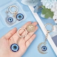 thumbnail image 3 of 4 Pcs Evil Eye Keychain 2 Styles 2 Colors Evil Eye Protection Charm Flat Round & Moons Good Luck Charm Keychain with Alloy Findings for Purse Bag Decoration, 3 of 4